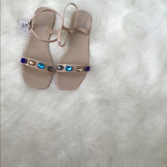 Nude Multicolored Jeweled jelly Sandals!!! - Picture 2 of 3